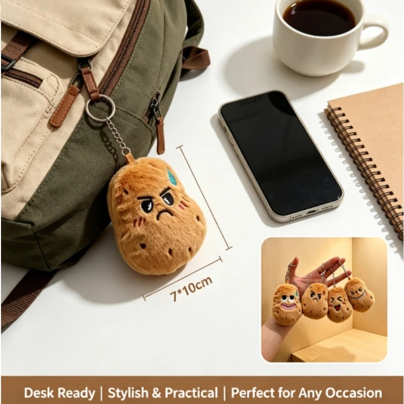 Llavero peluche patata kawaii – Adorno decorativo para mochila - imagen 2