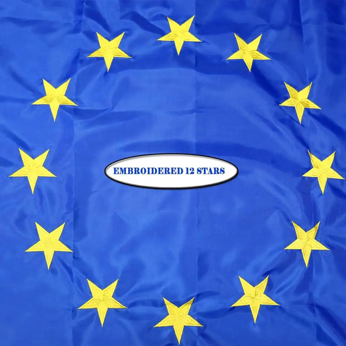Bandera de la Unión Europea bordada ojales latón nailon Oxford