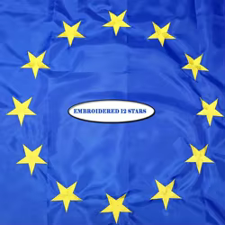 Bandera de la Unión Europea bordada ojales latón nailon Oxford