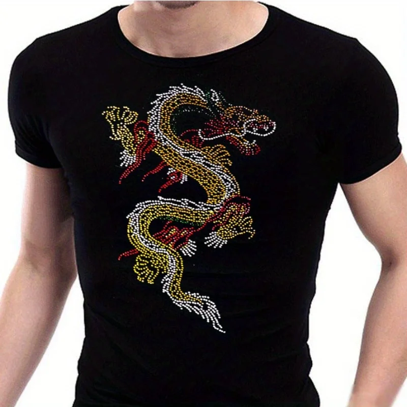Parche dragón termoadhesivo con purpurina y diamantes para ropa - imagen 5