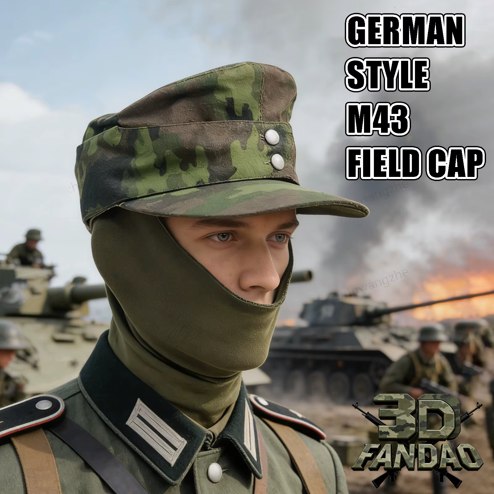 Gorra de campo M43 alemana camuflaje táctico algodón montaña colección - imagen 3