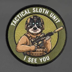 Parche táctico I SEE YOU Sloth con velcro para chaleco y mochila