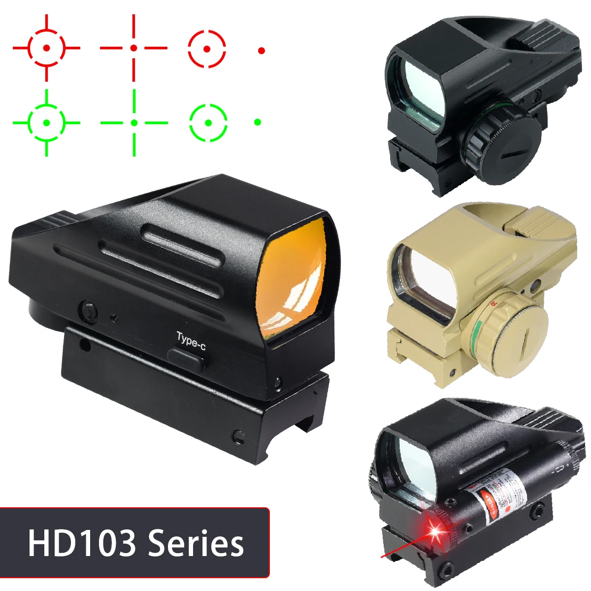 Mira táctica holográfica Serie HD103 con punto rojo y verde - imagen 2
