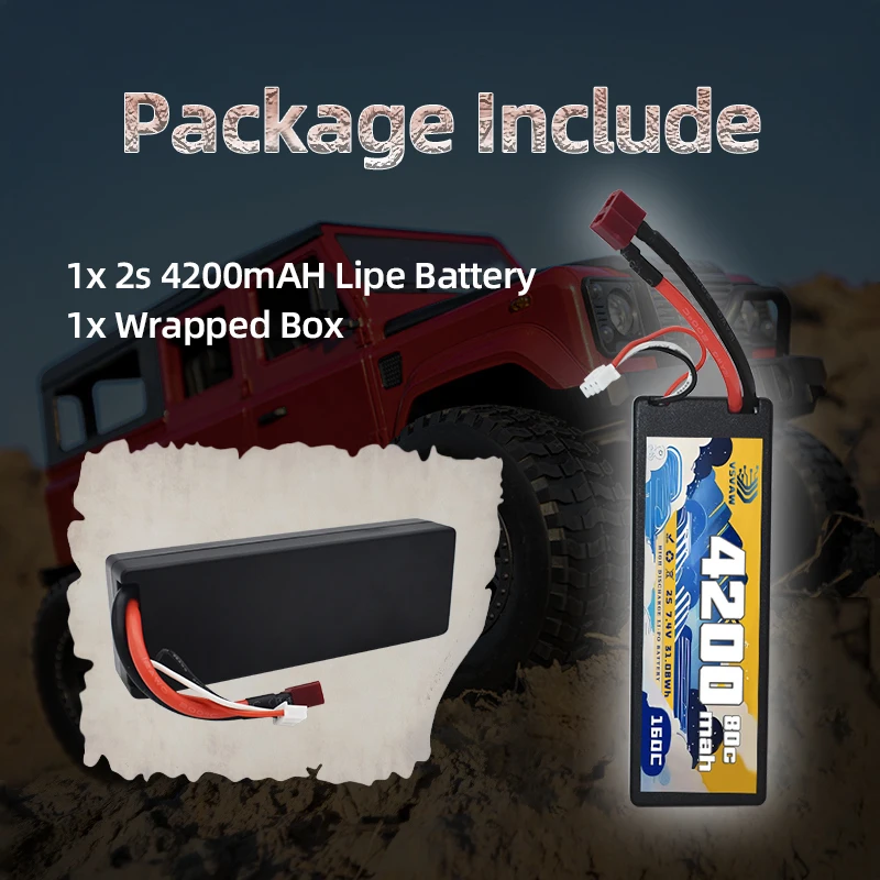 Batería LiPo VSVAW 2S 7,4V 4200mAh 80C XT60/EC5/T para RC - imagen 3