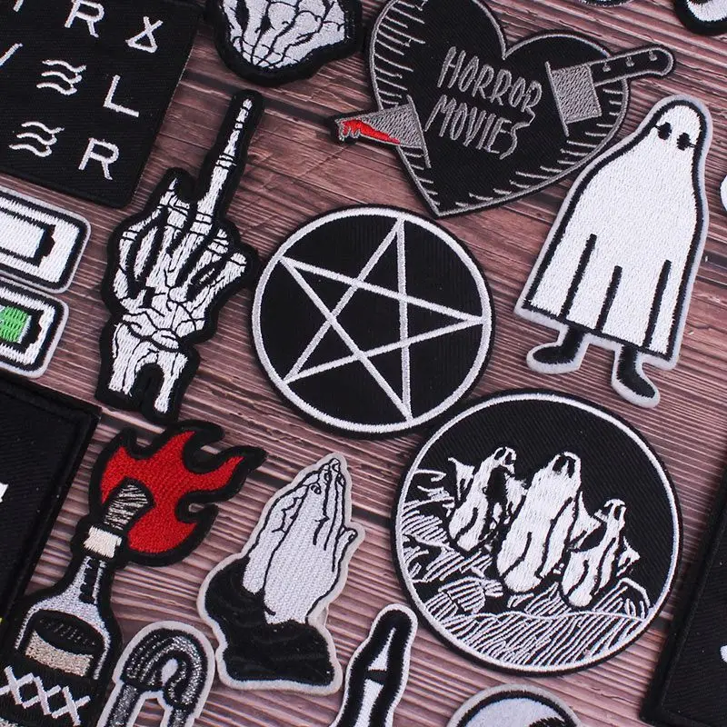Parche táctico bordado calavera fantasma – Termoadhesivo para chaqueta