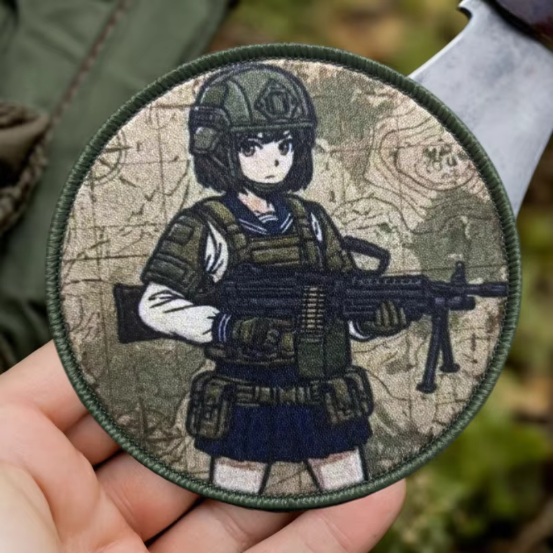 Parche táctico moral anime chica con velcro para chaleco - imagen 4