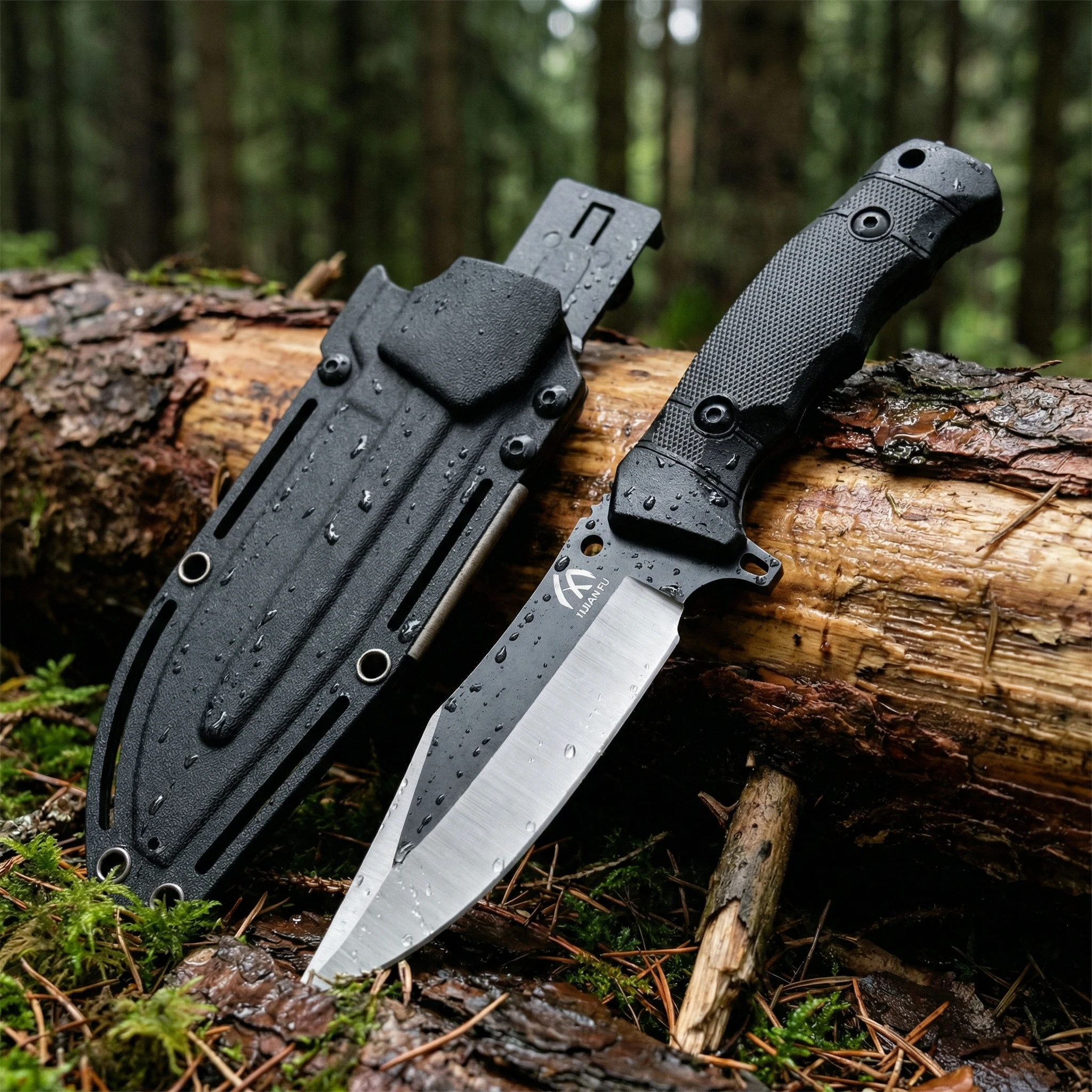 Cuchillo fijo táctico con funda – resistente para al aire libre - imagen 5