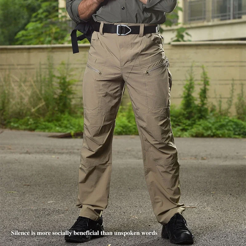Pantalones cargo tácticos hombre secado rápido nailon senderismo pesca - imagen 5