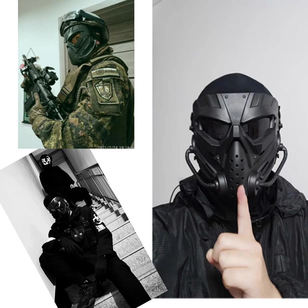 Máscara táctica calavera con visor – Airsoft y Paintball - imagen 4