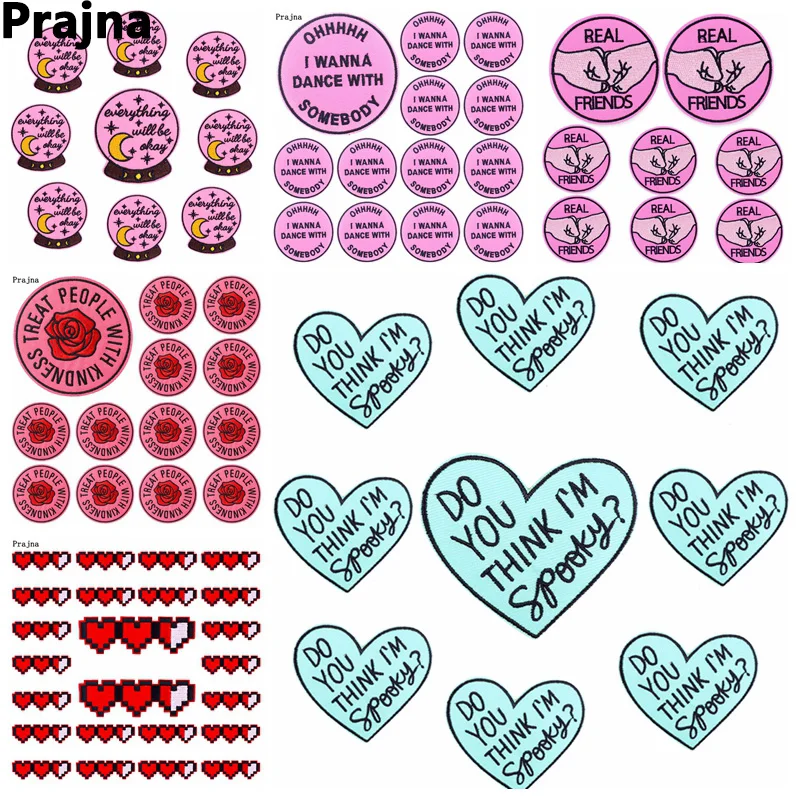Prajna Parche termoadhesivo floral con letras pequeñas para planchar