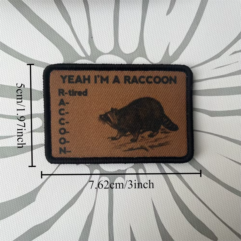 Parche tactico insignia moral cansada mapache - Velcro para mochila