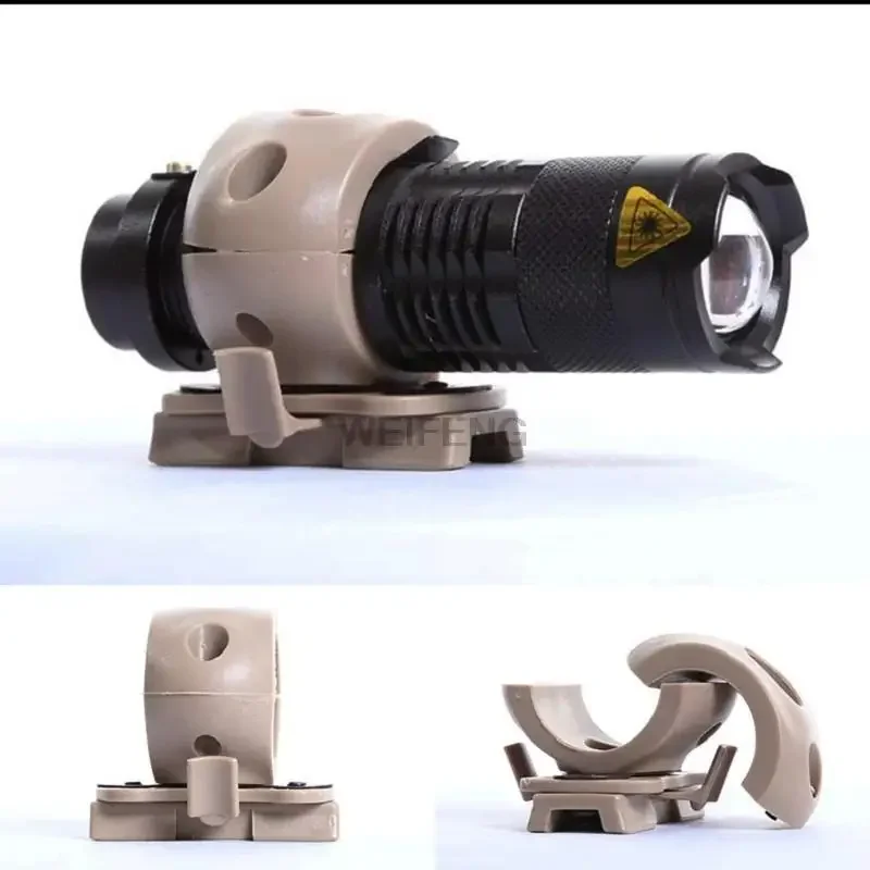 Soporte de linterna para casco táctico con abrazadera