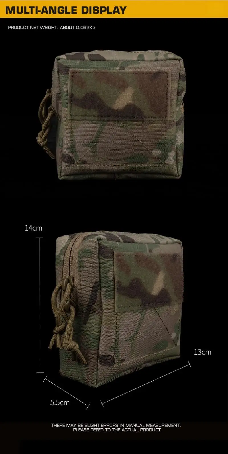 Vista lateral de la bolsa IFAK compatible con cinturón