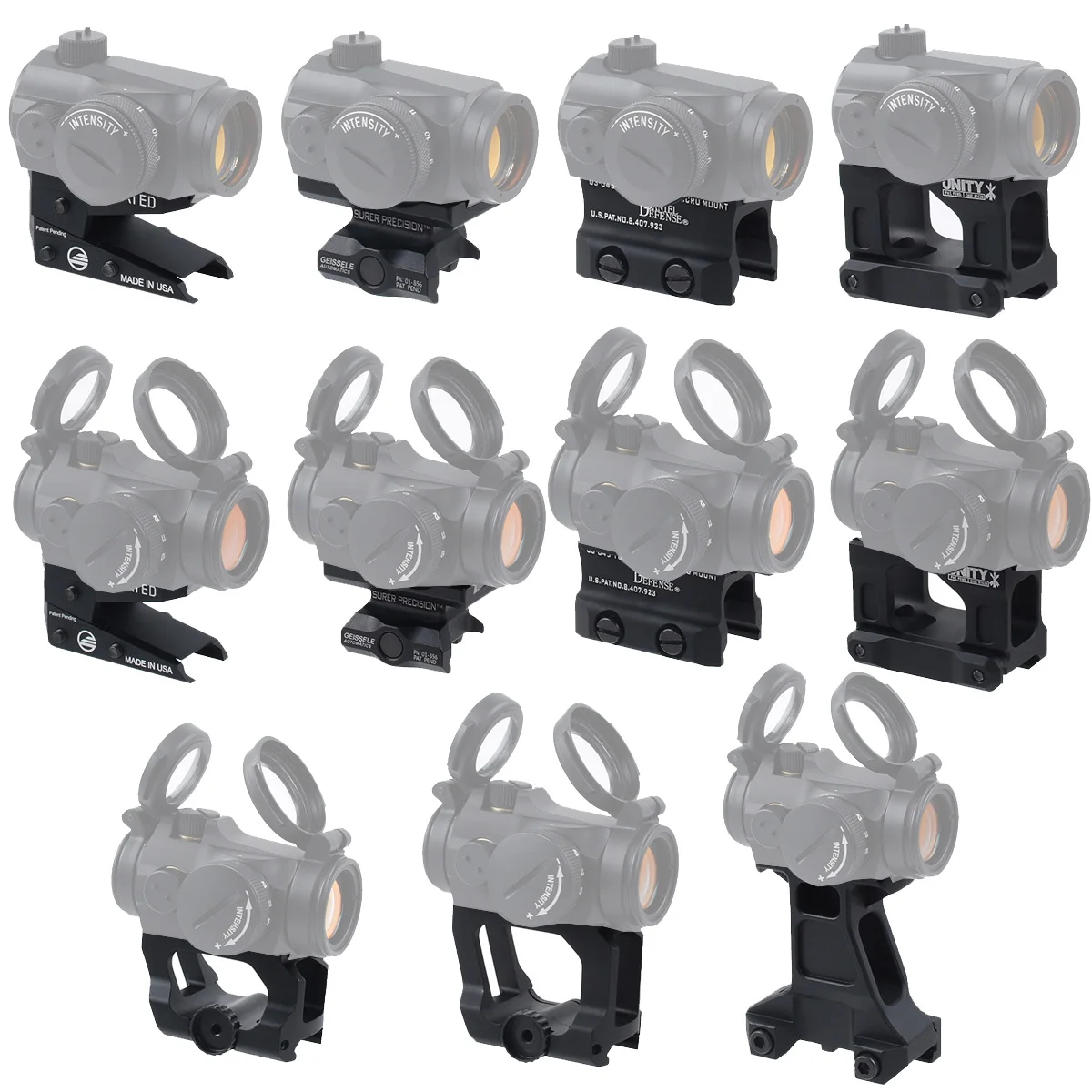 Soporte táctico UNITY para mira roja Aimpoint en riel Picatinny - imagen 3