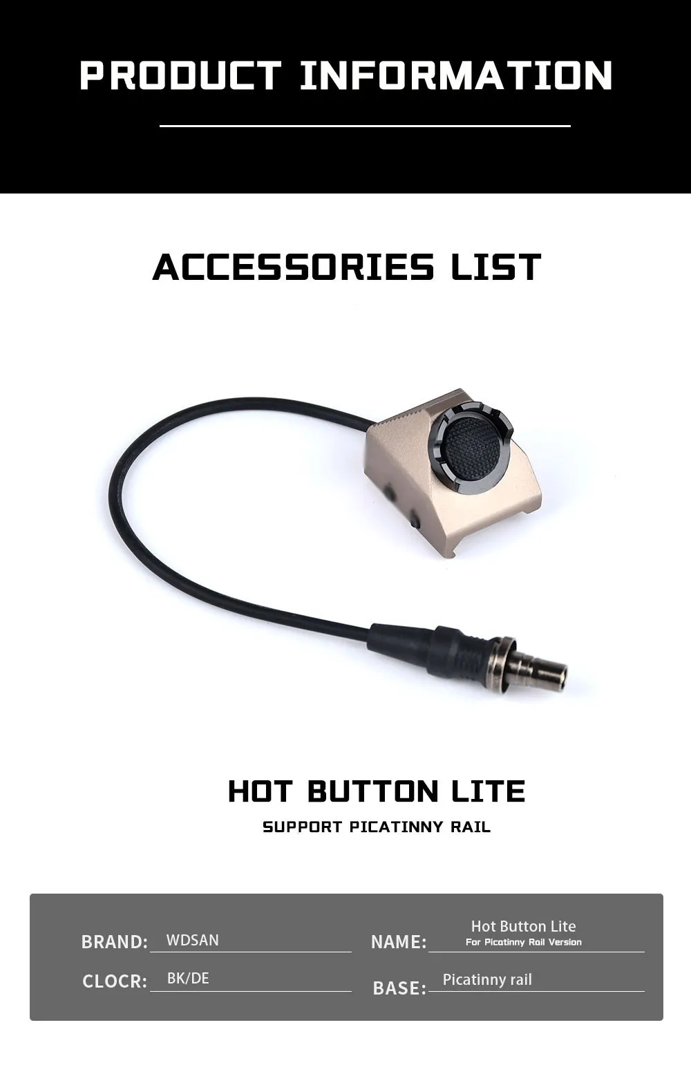Modbutton instalado en riel Picatinny
