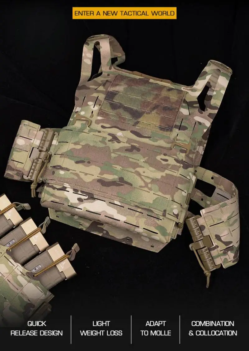 Chaleco portaplacas con sistema Molle y paneles de sujeción