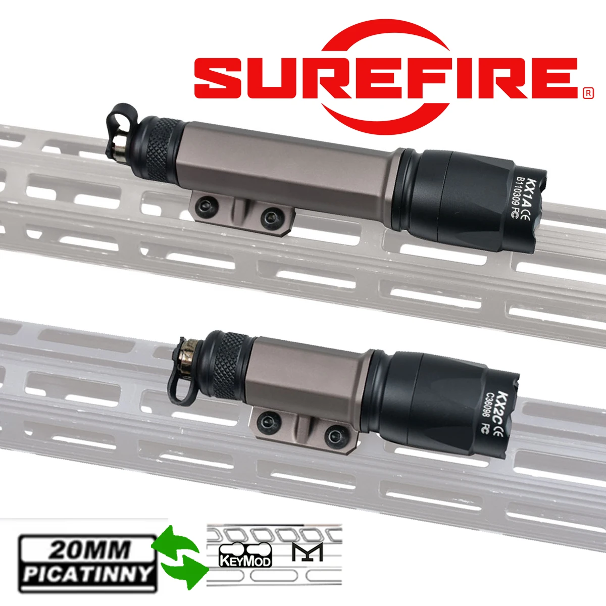 Linterna táctica SureFire M600C compatible con M-LOK y KeyMod - imagen 3