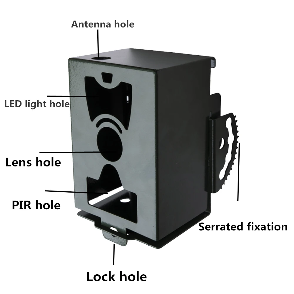 Caja metálica antirrobo para cámara de caza con cerradura - imagen 3