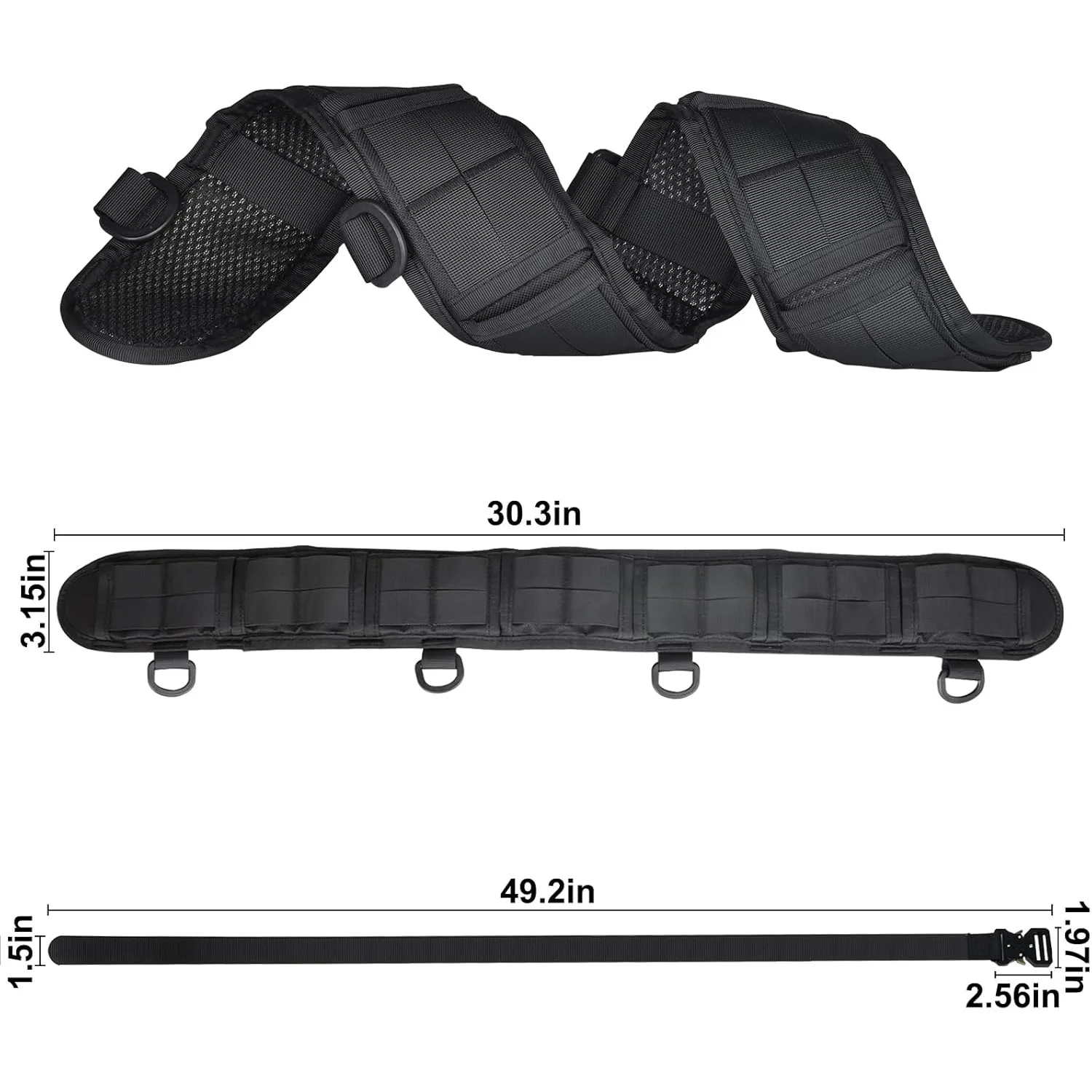 Cinturón táctico JSJM MOLLE nailon con bolsa herramientas EDC - imagen 4