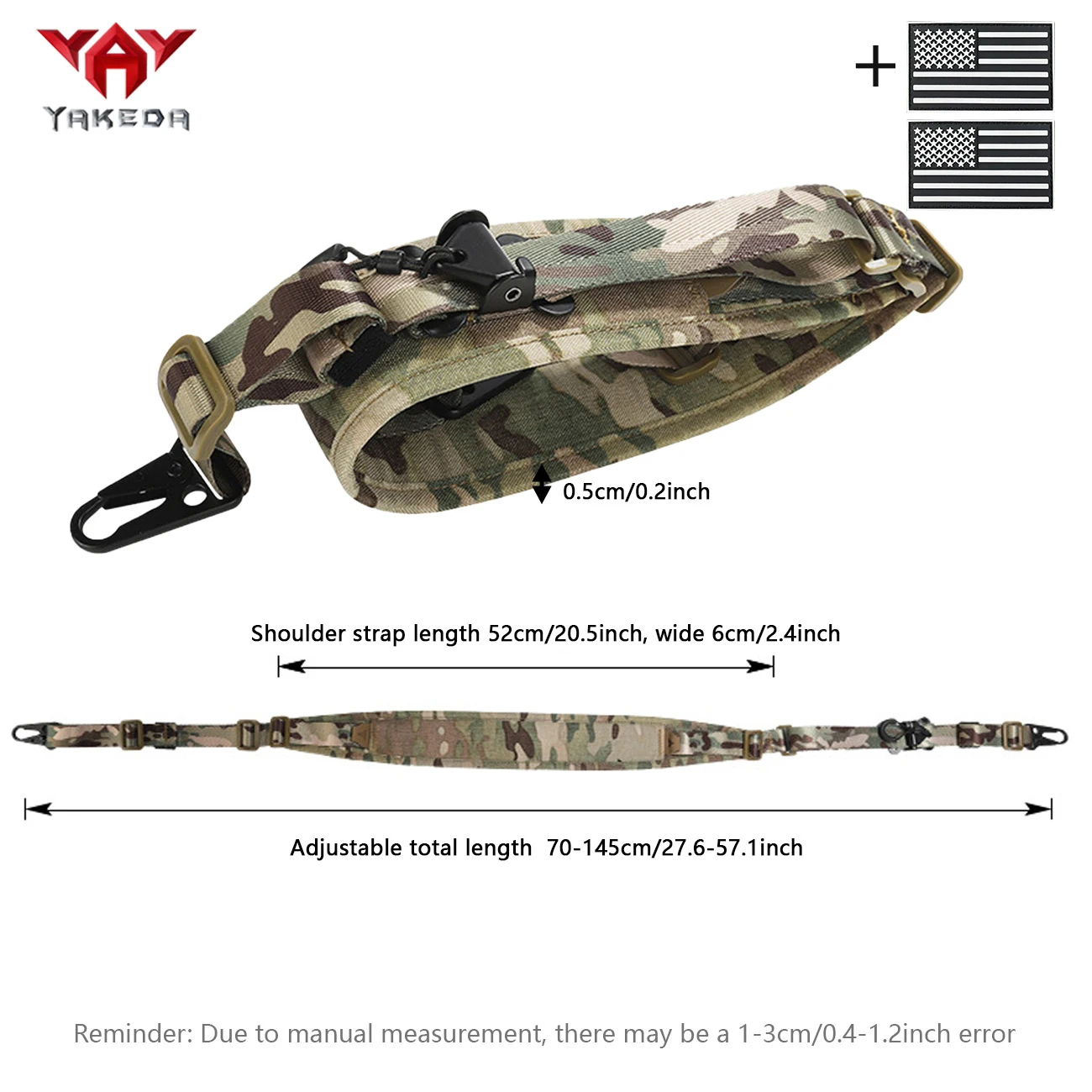 YAKEDA Correa táctica bivalente ajustable rápida para rifle y mochila - imagen 2