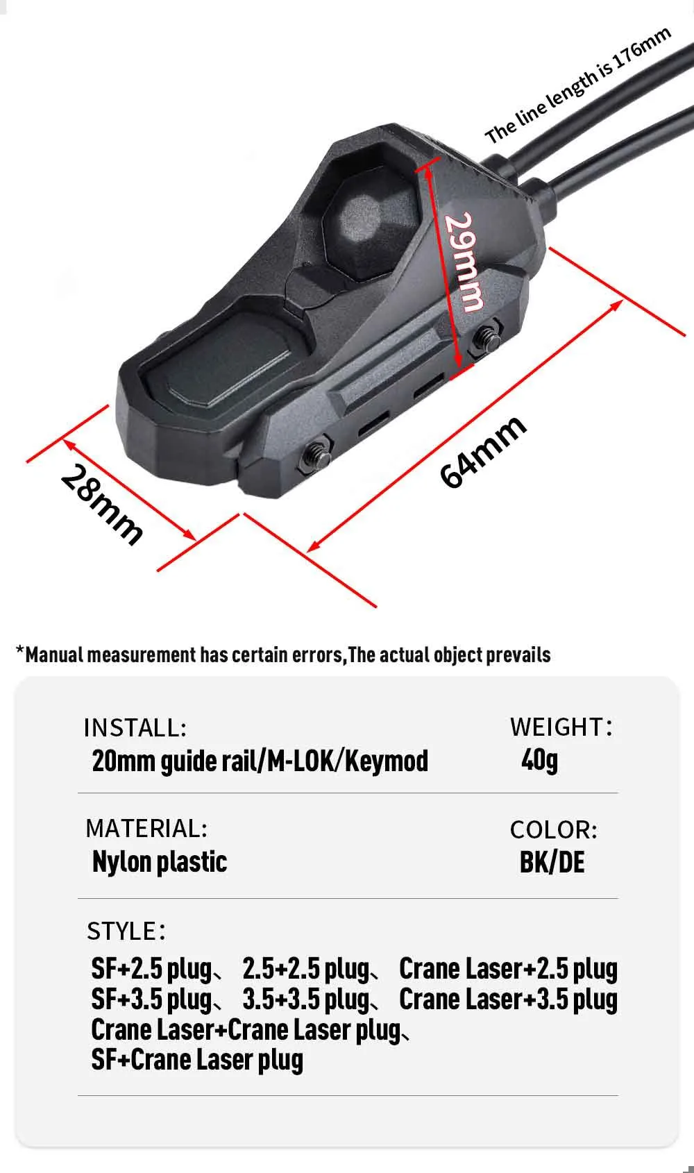 Detalle del conector y cable