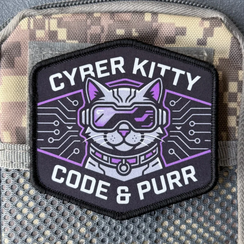 Parche táctico gato insignia moral gancho y bucle - imagen 3