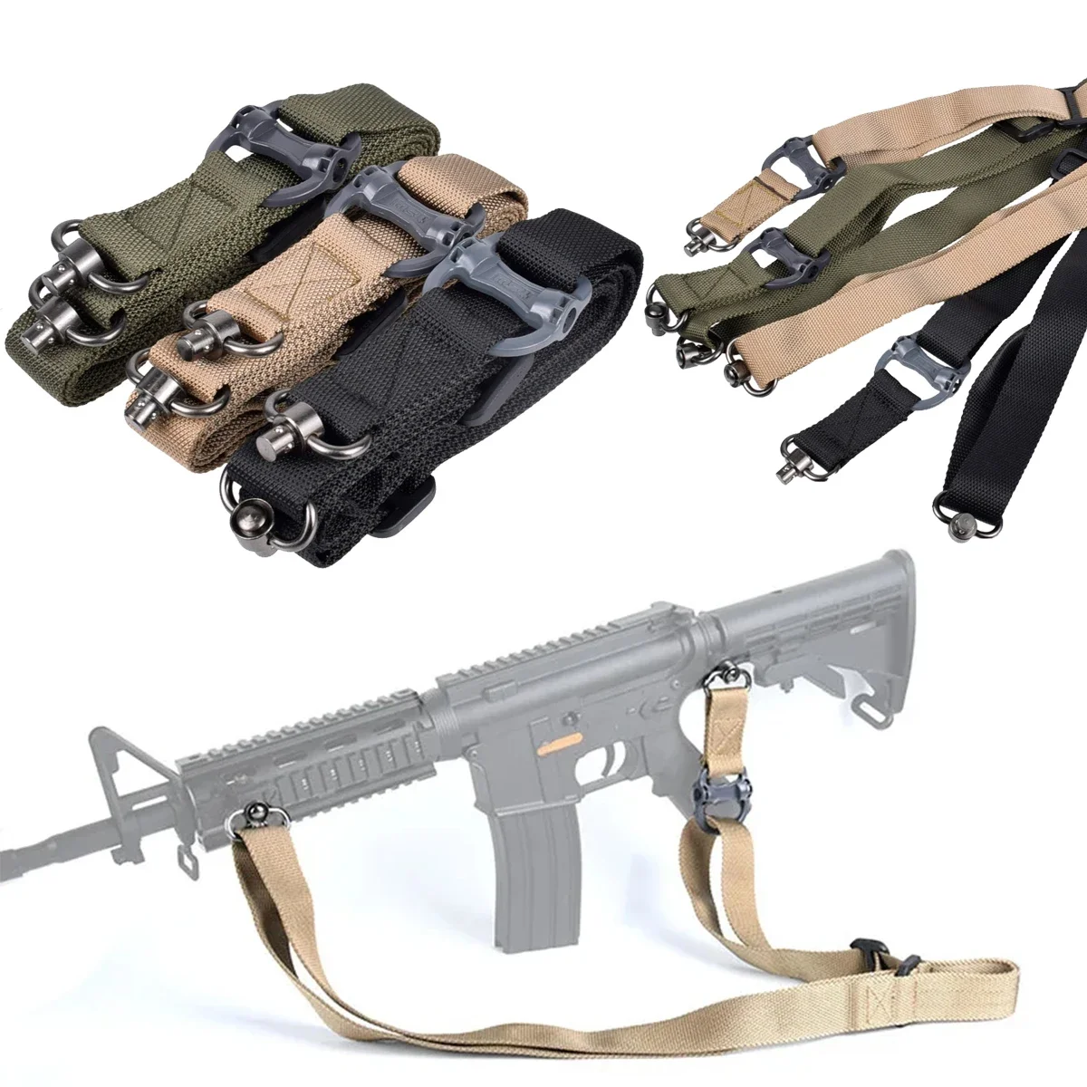 MS4 Correa táctica para rifle airsoft QD metal liberación rápida - imagen 2