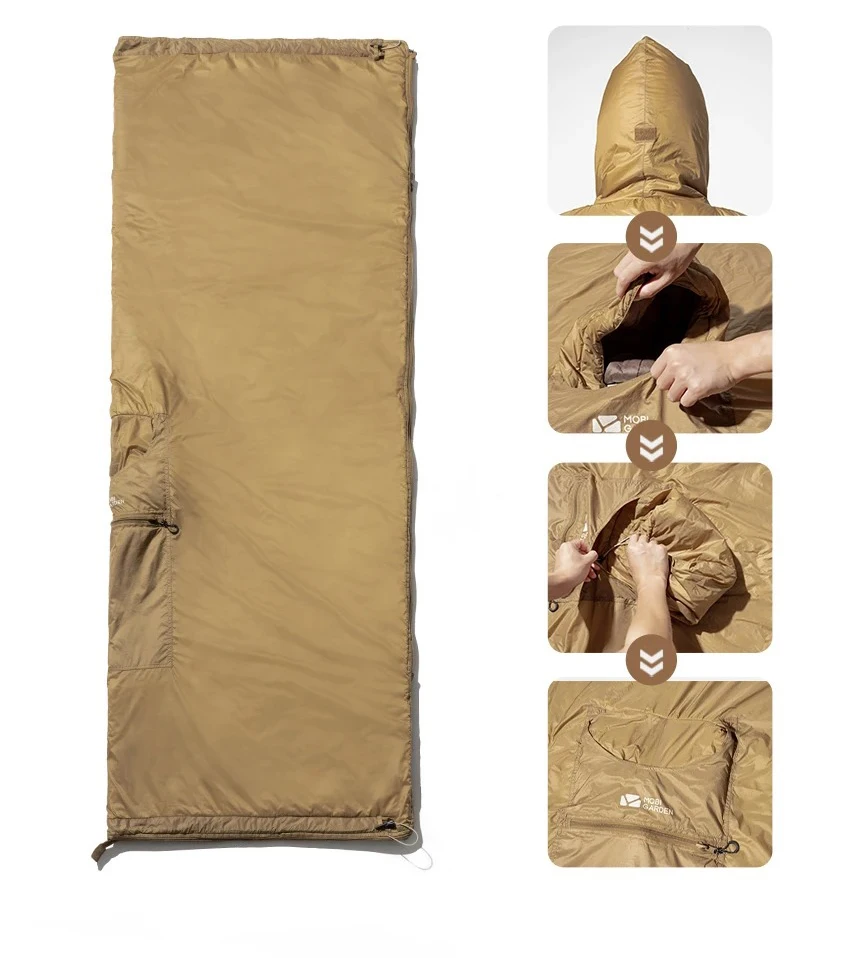 Saco de dormir en uso como manta