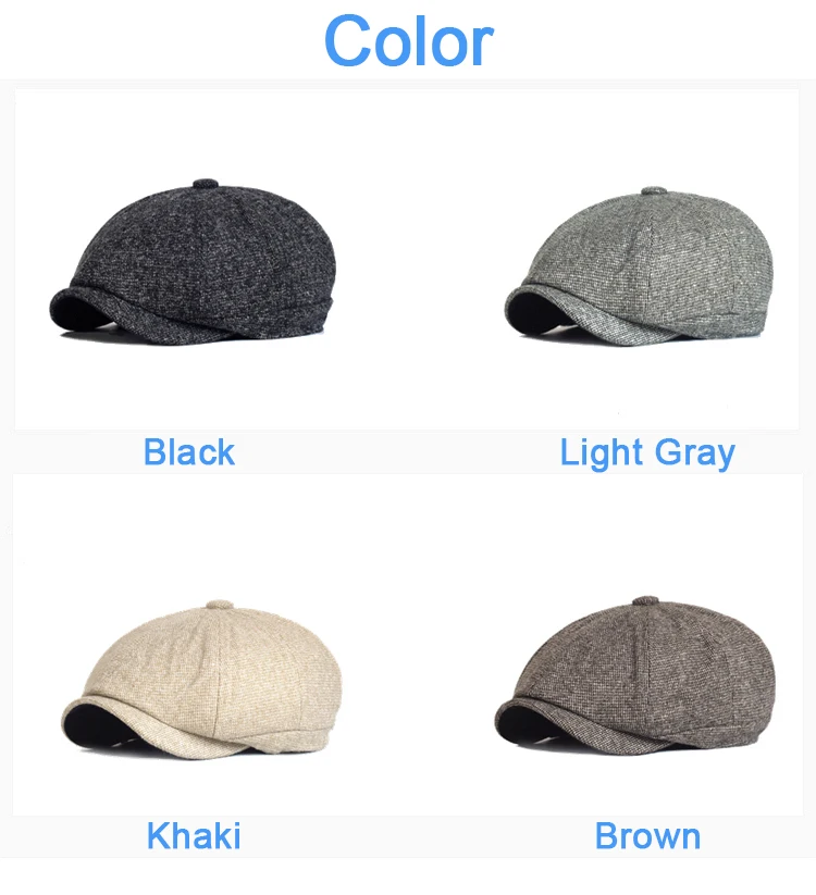 Gorro cálido estilo octogonal para hombre