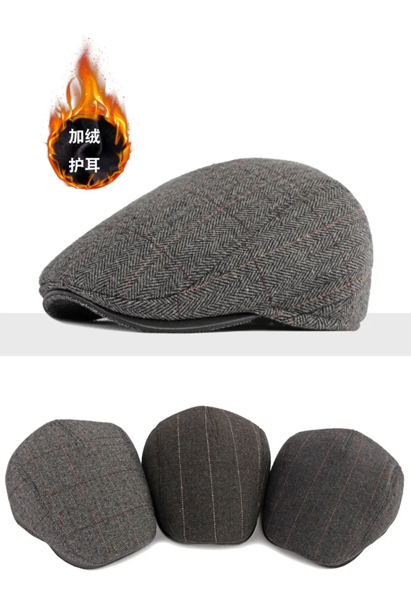 Boina de invierno con visera y orejeras