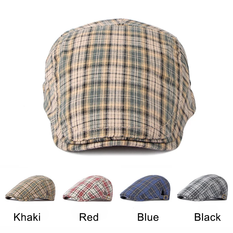 Gorra de algodón vintage a cuadros para conducción y paseo - imagen 5