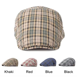 Gorra de algodón vintage a cuadros para conducción y paseo