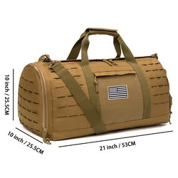 Bolsa de viaje táctica de lona para fin de semana