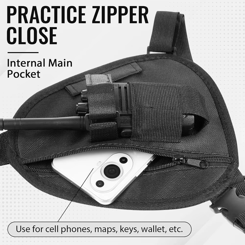 Bolsa de pecho táctica para Walkie Talkie – Arnés ajustable