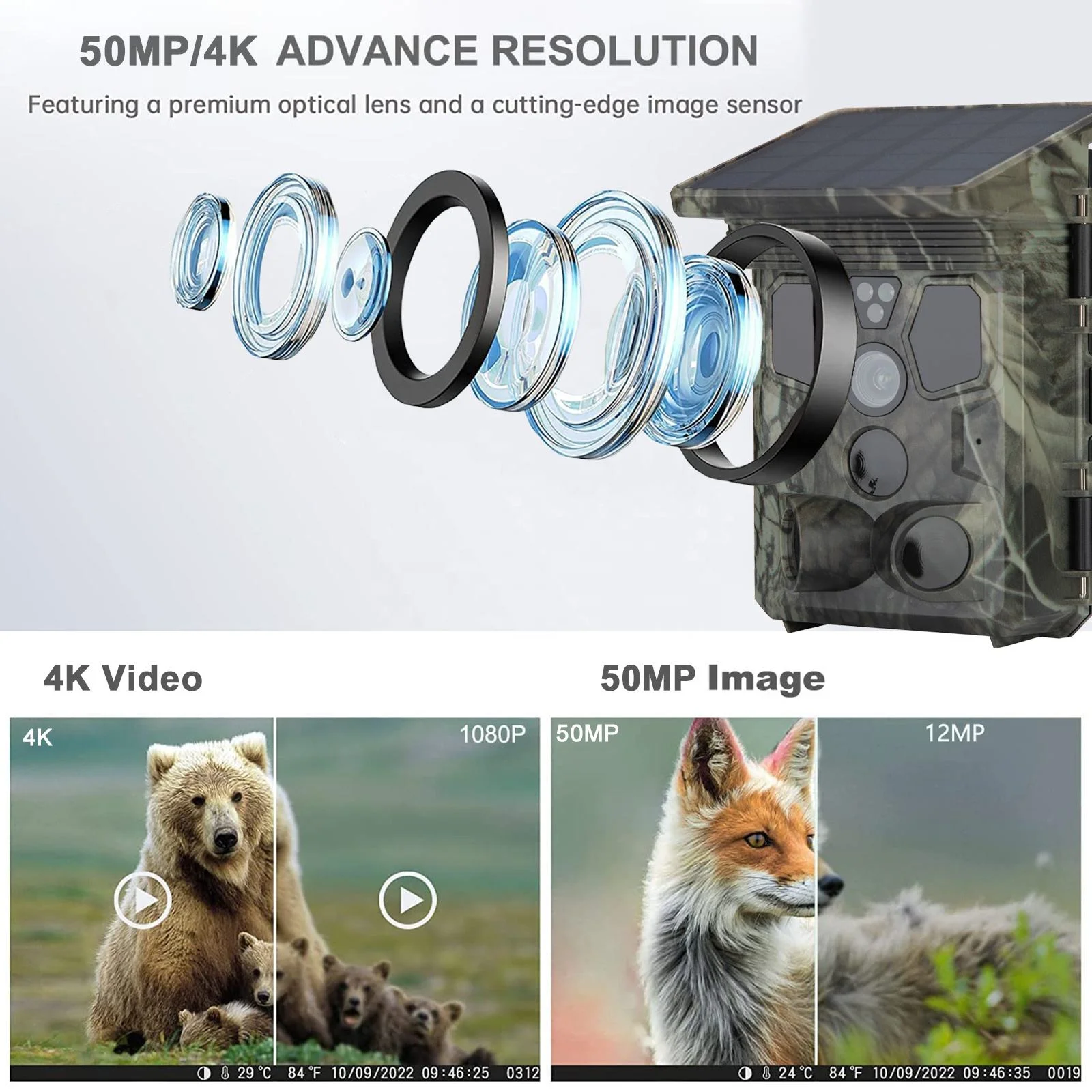Suntekcam HC-601A Cámara de fototrampeo solar 4K IP65 nocturna - imagen 3