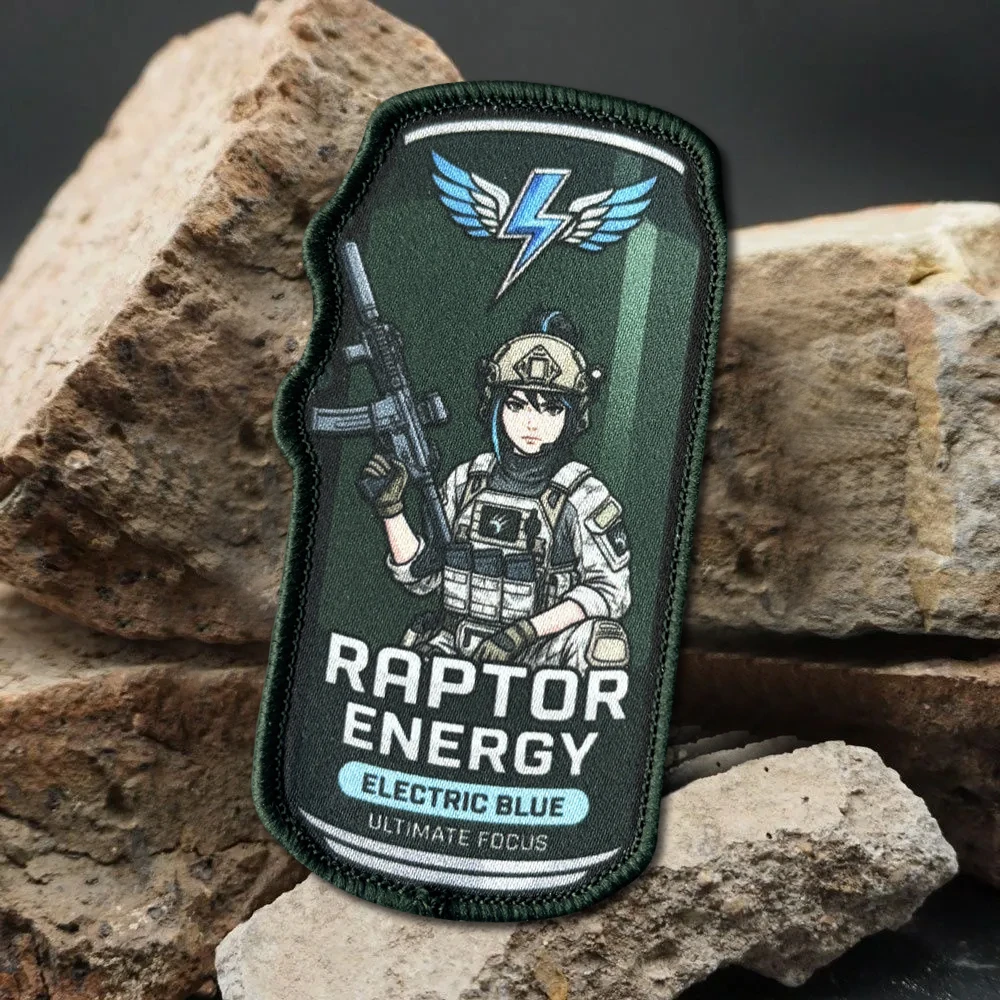 Parche táctico impreso gancho y bucle Raptor azul eléctrico – anime - imagen 5