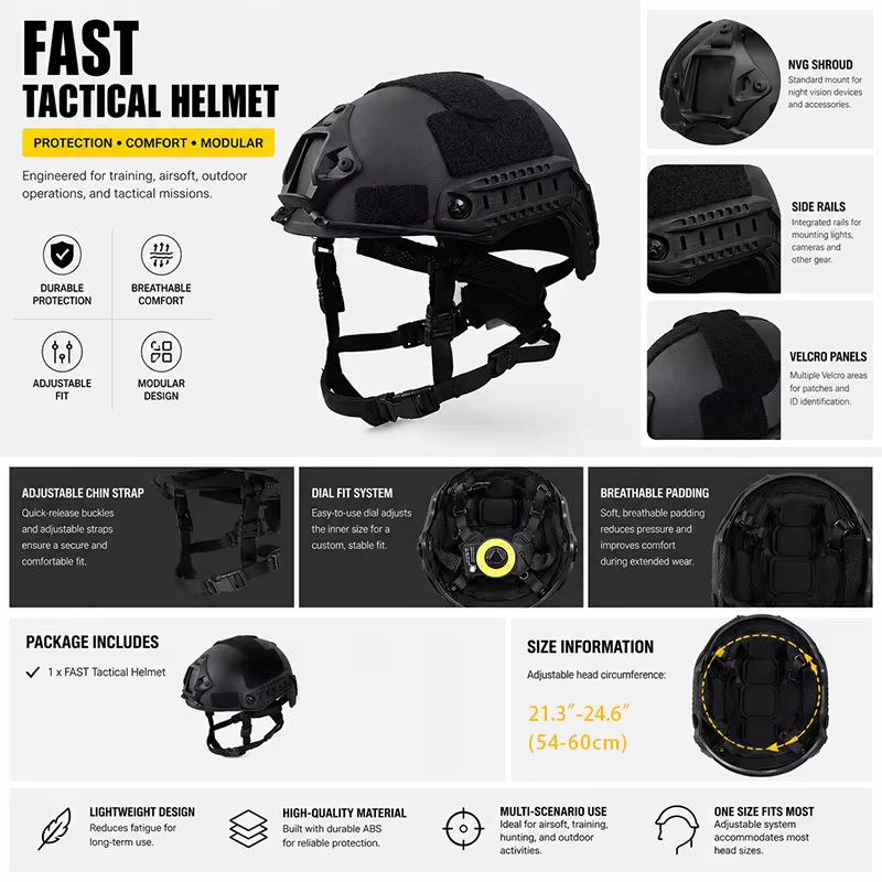 Casco rápido Airsoft MH ABS – Protección táctica para exteriores