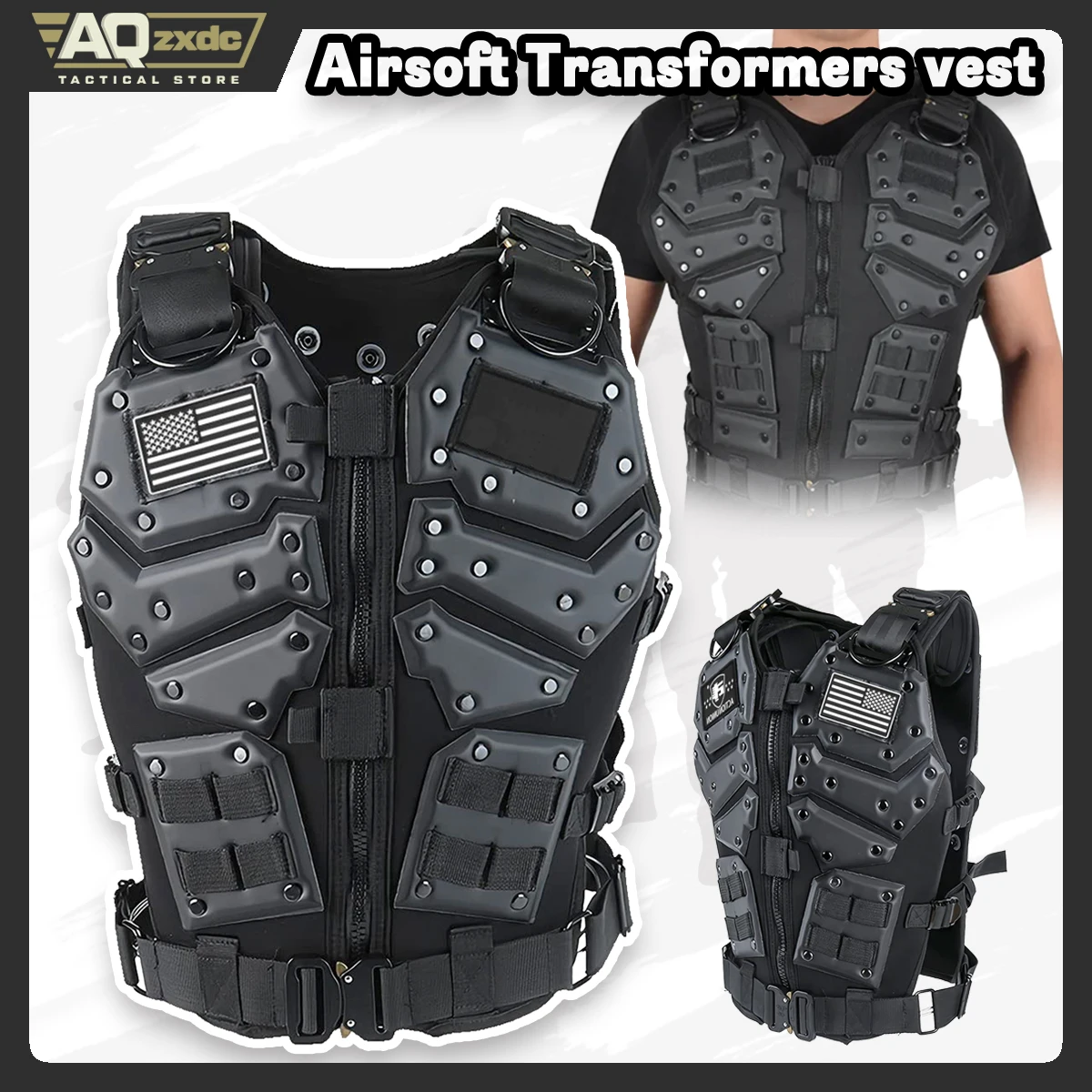 Chaleco táctico Airsoft en uso