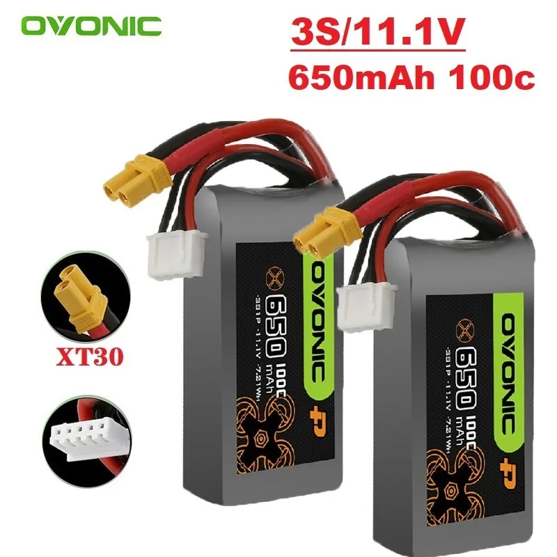 OVONIC Batería LiPo 3S1P 650mAh 100C XT30 para drone FPV
