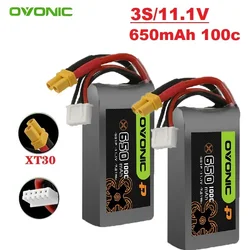 OVONIC Batería LiPo 3S1P 650mAh 100C XT30 para drone FPV