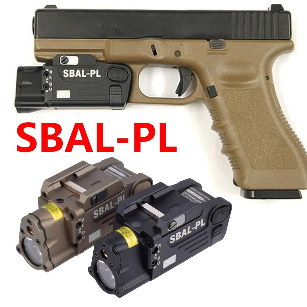 SBAL PL luz táctica con mira láser roja y verde para pistola Airsoft - imagen 2