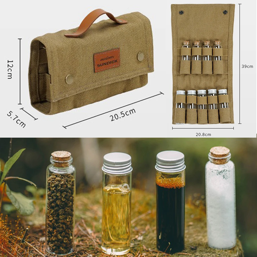 Botellas de especias portátiles de vidrio para camping y picnic - imagen 3