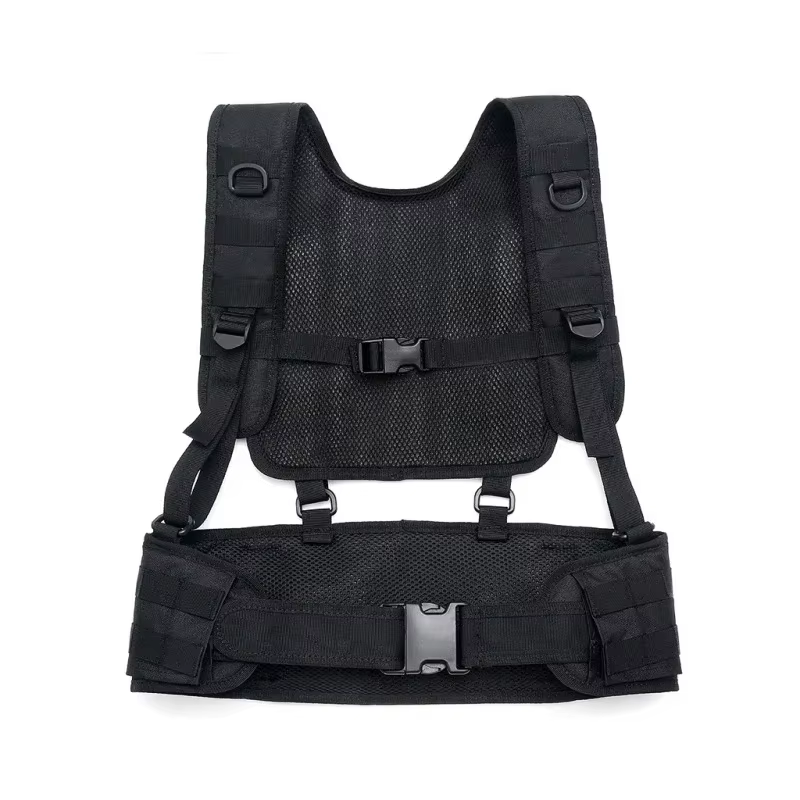 Chaleco táctico MOLLE caza con cinturón acolchado y arnés airsoft - imagen 2