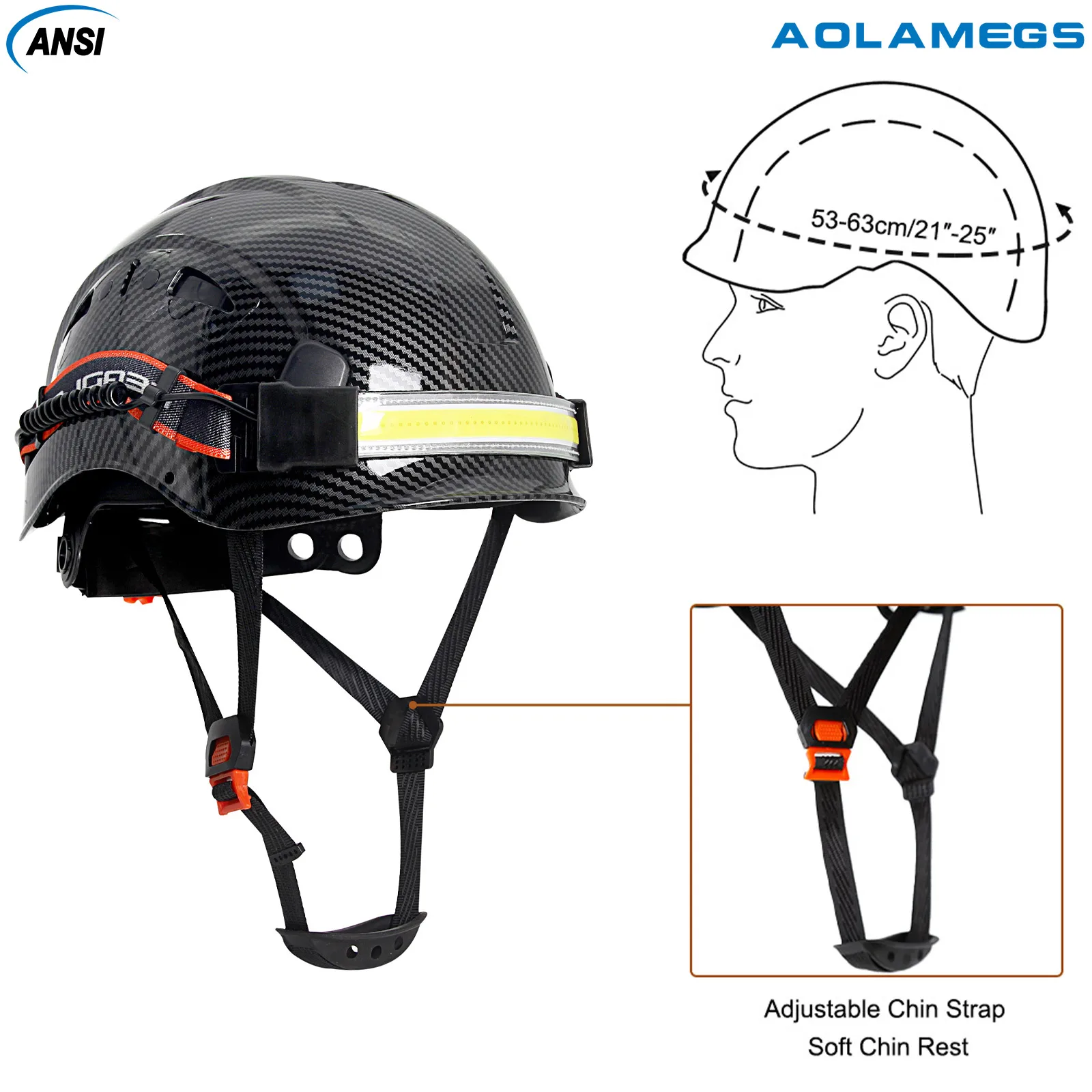 Casco táctico fibra de carbono con luz LED trasera certificada CE ANSI - imagen 3