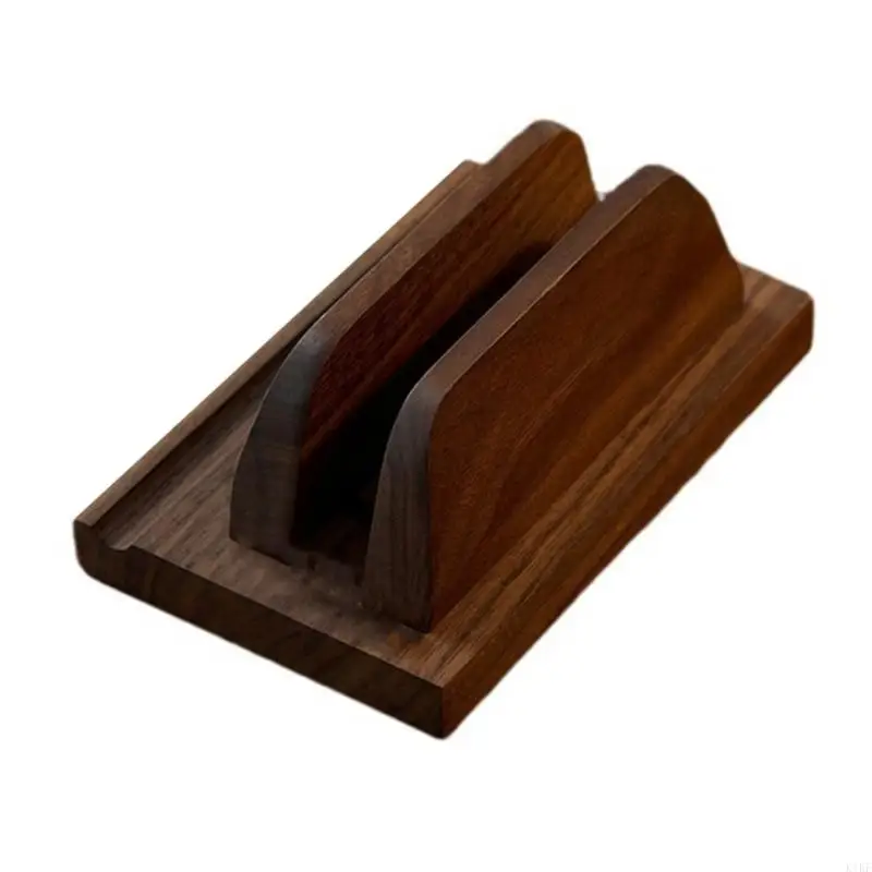 Soporte compacto de nogal para dispositivos
