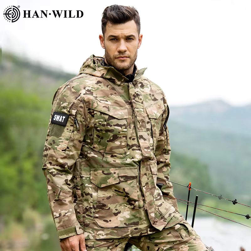HAN WILD M65 Cortavientos Táctico para Hombre - Chaqueta de Senderismo - imagen 4