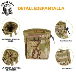 SINAIRSOFT Bolsa táctica MOLLE de munición con cordón y riñonera