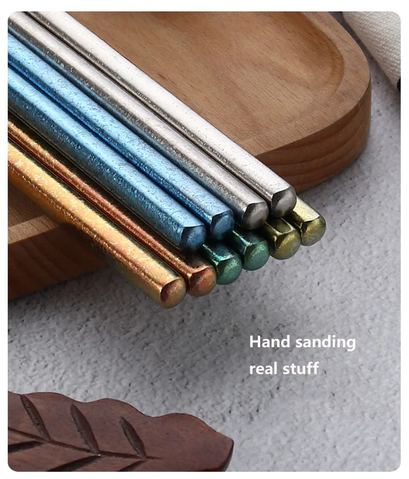 Palillos de titanio antideslizantes para camping y hogar, regalo