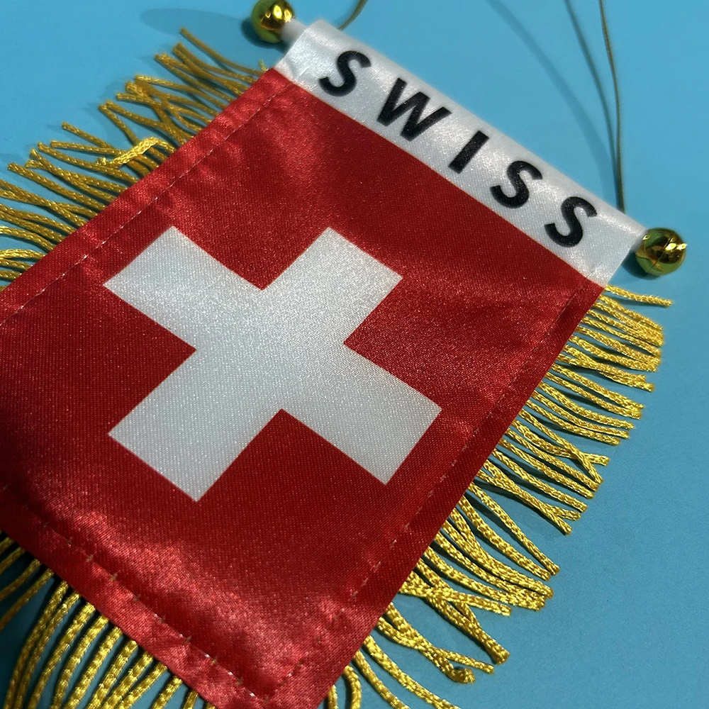 Mini bandera suiza para coche vista lateral