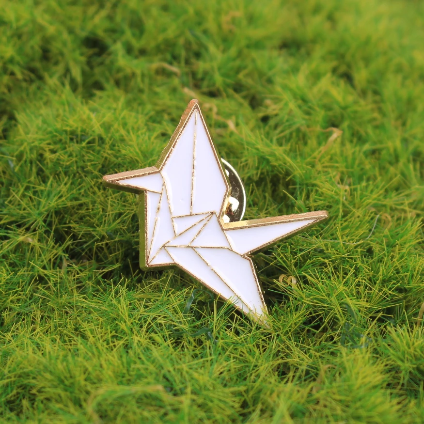 Broche estrella geometría moderna solapa minimalista línea dorada - imagen 4